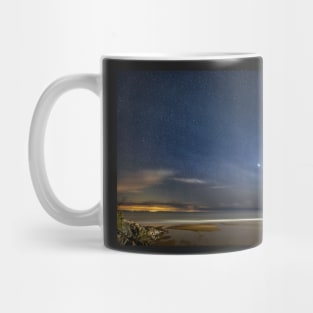 Caswell Bay on Gower in Wales at Night Mug